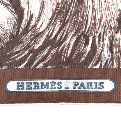 Hermes Silk Tiger Royal Double Face Scarf 90 Marron White Multicolor 2 of 4