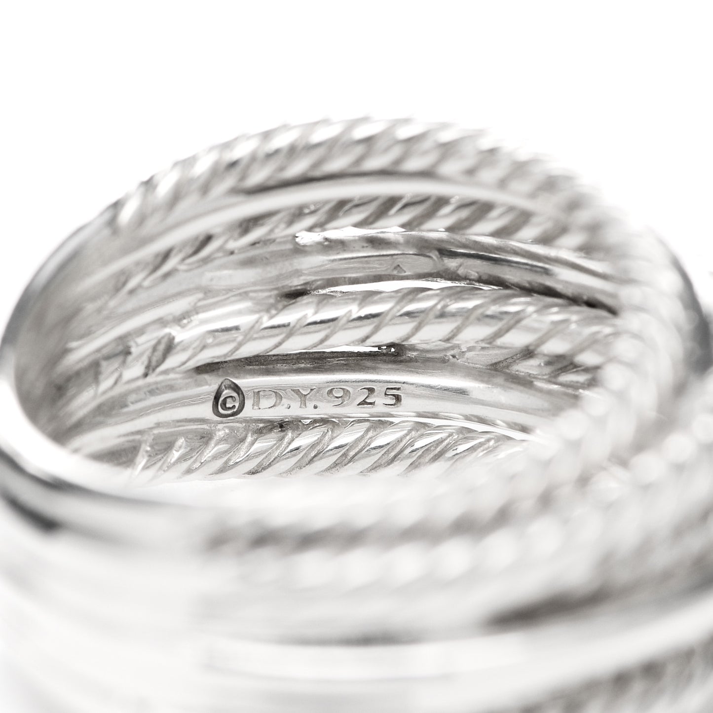 Sterling Silver Diamond Triple X Crossover Ring 54 7