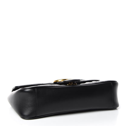 Gucci Calfskin Matelasse Small GG Marmont Shoulder Bag Black 4 of 9