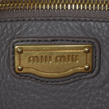Miu Miu Cervo East-West Flap Satchel Gray 6 of 7