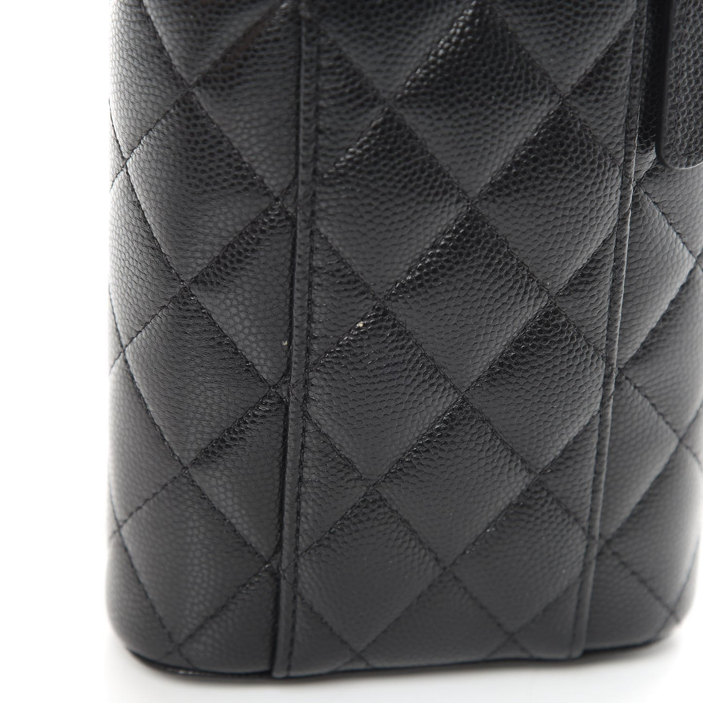 Caviar Quilted Phone Holder With Chain Black