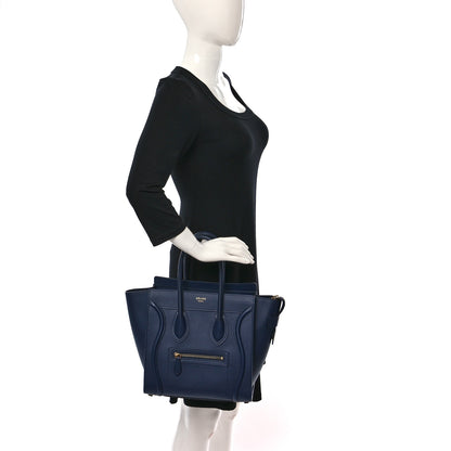 Celine Smooth Calfskin Micro Luggage Navy Blue 2 of 8