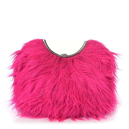 Balenciaga Faux Fur Curve Clutch Acid Fuchsia 1 of 8