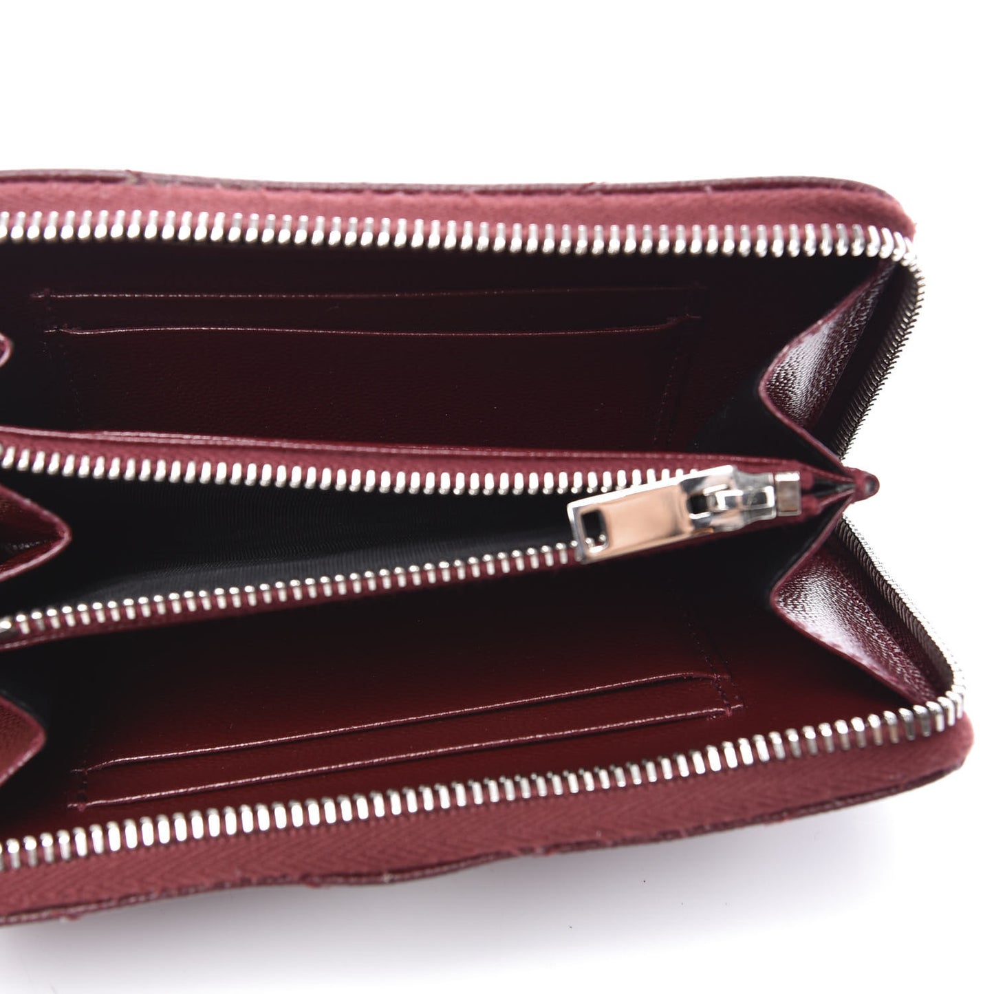 Grain De Poudre Matelasse Chevron Monogram Zip Around Wallet Palissandre
