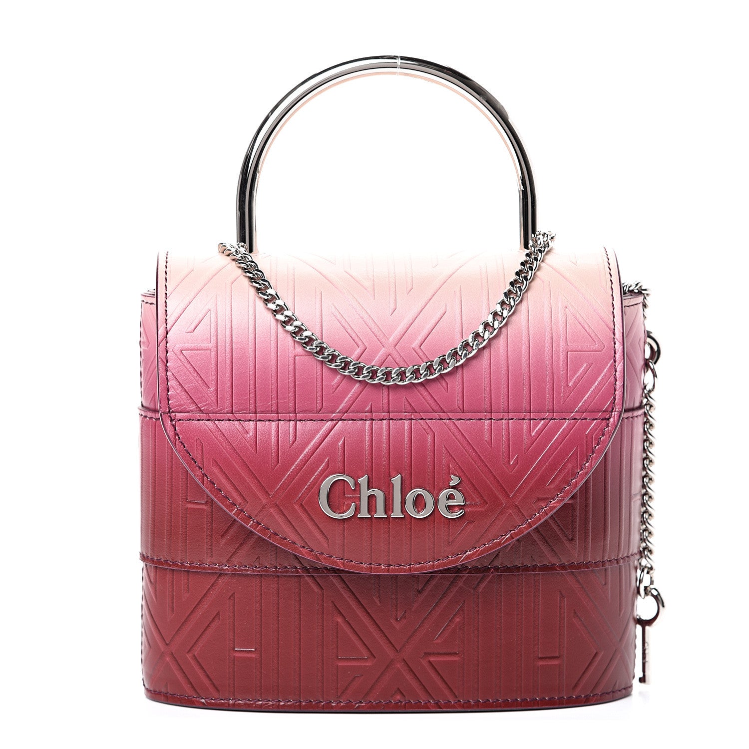 Chloe Calfskin Embossed Small Aby Lock Brown Purple 1 of 10