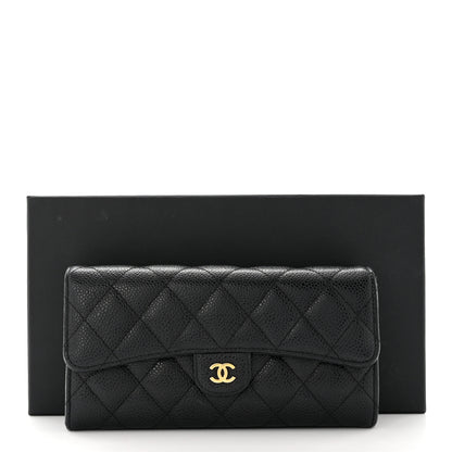 Chanel Caviar Quilted Large Gusset Flap Wallet Black 9 of 9