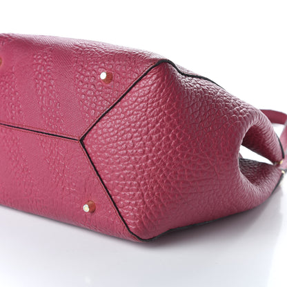 Burberry Signature Grain Calfskin Check Embossed Small Canterbury Tote Fuchsia 7 of 9