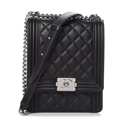Chanel Calfskin Quilted North South Boy Flap Black 1 of 11
