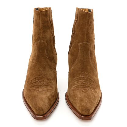 Hermes Suede Womens Vegas Ankle Boot 36.5 Brun Fume 2 of 11