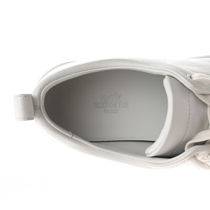 Hermes Calfskin Womens Happy Sneakers 37.5 White 7 of 10