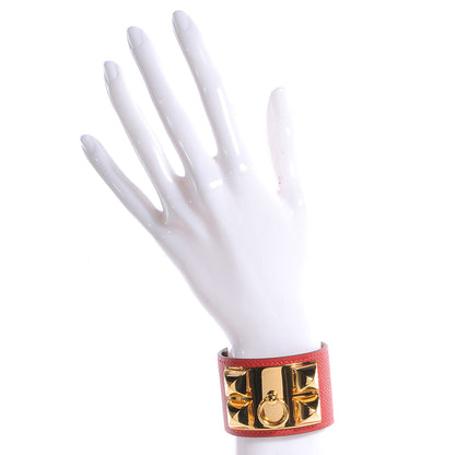 Hermes Epsom Collier de Chien CDC Bracelet S Rouge Casaque 2 of 7