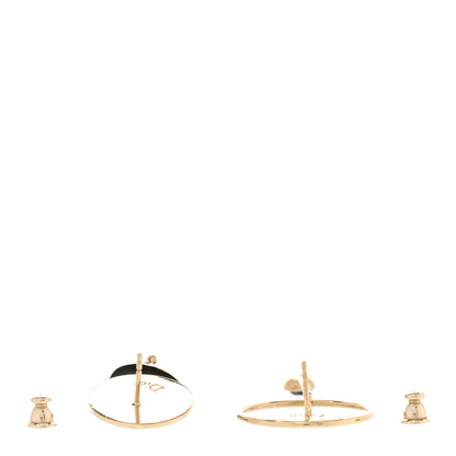 Christian Dior Crystal Circle Drop Earrings Gold 3 of 5