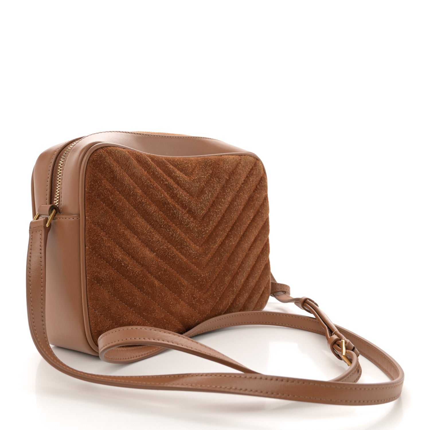 Saint Laurent Suede Matelasse Monogram Lou Camera Bag Cinnamon 3 of 12