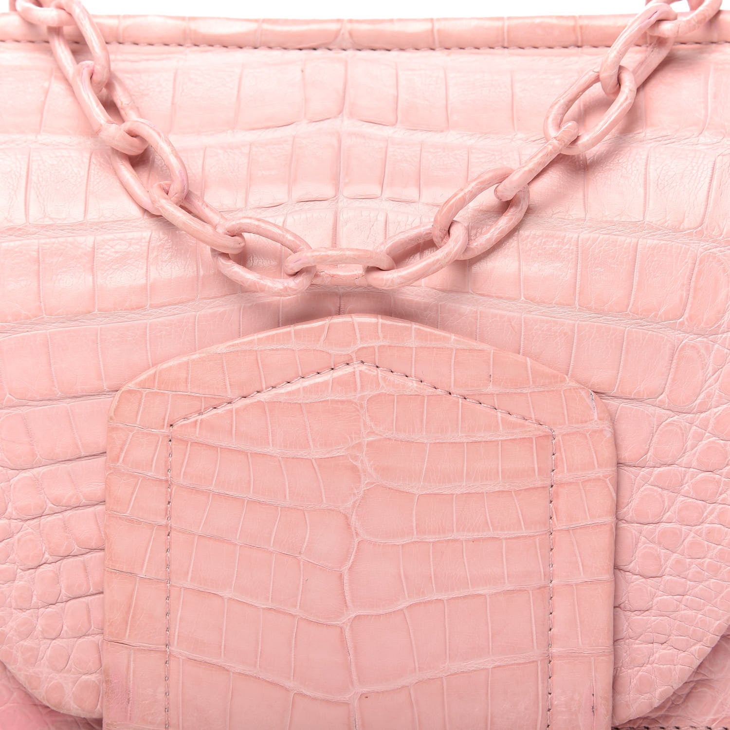 Nancy Gonzalez Crocodile Flap Belt Bag Pink 11 of 11