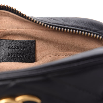 Gucci Calfskin Matelasse Mini GG Marmont Chain Shoulder Bag Black 9 of 10