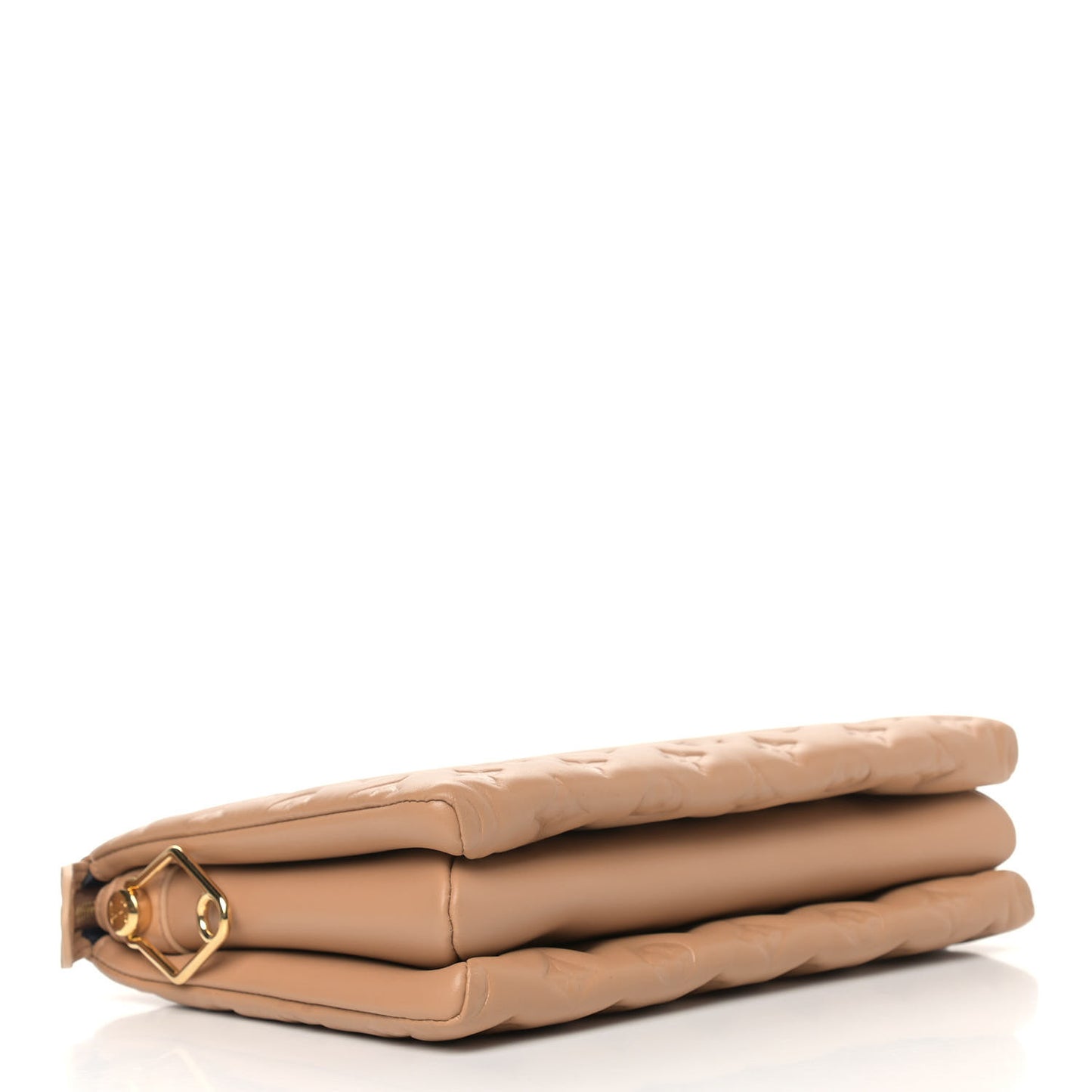 Lambskin Embossed Monogram Coussin PM Camel