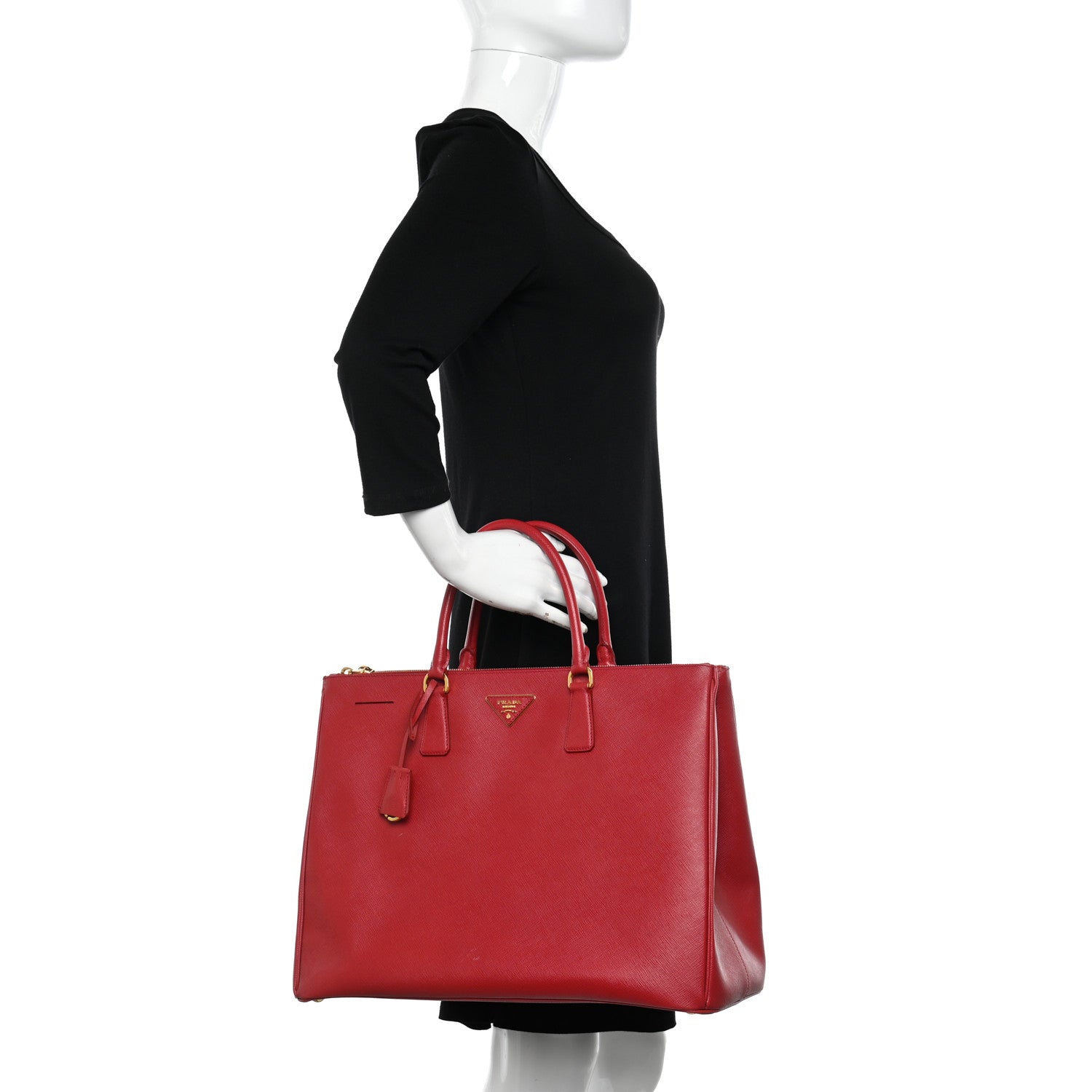 Prada Saffiano Lux Extra Large Galleria Double Zip Tote Fuoco 2 of 14