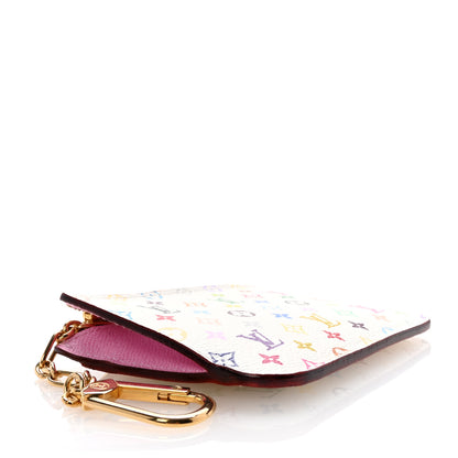 Louis Vuitton Monogram Multicolor Key Pouch White Litchi 4 of 7