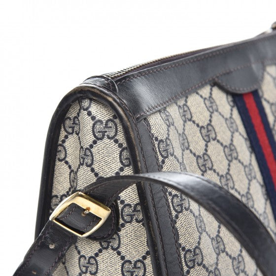 Gucci Monogram Web Shoulder Bag Navy Blue 11 of 12