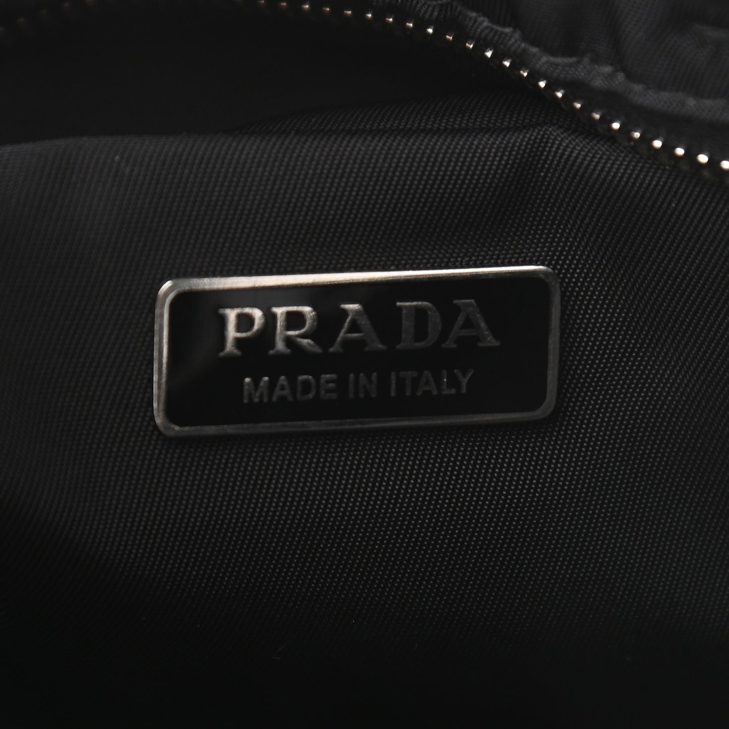 Tessuto Nylon Chain Shopping Tote Black