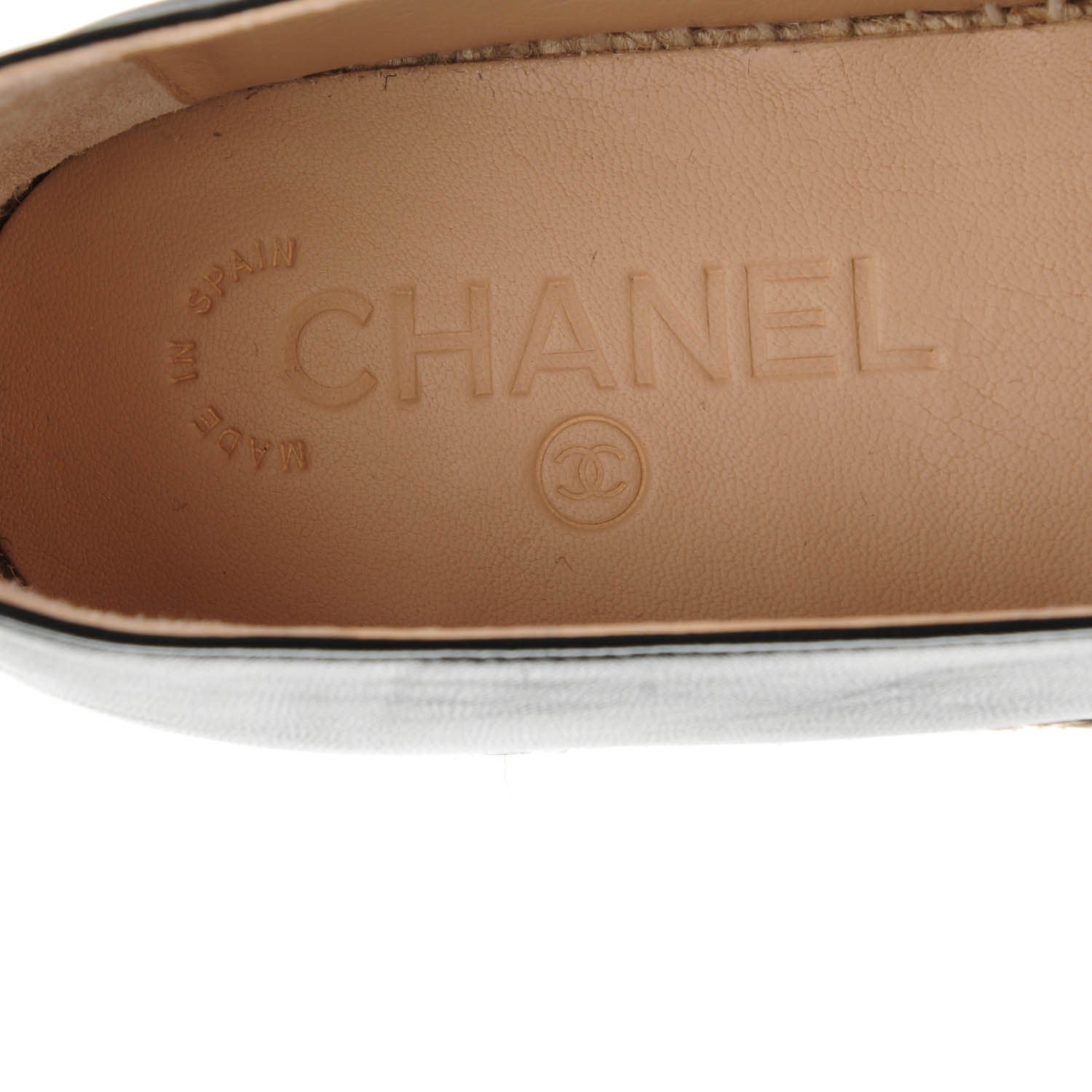 Chanel Lambskin CC Espadrilles 40 Black 8 of 9