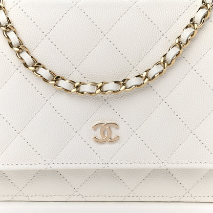 Chanel Caviar Quilted Wallet On Chain WOC White 9 of 12