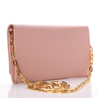 Prada Saffiano Metal Large Chain Wallet Orchidea 3 of 8