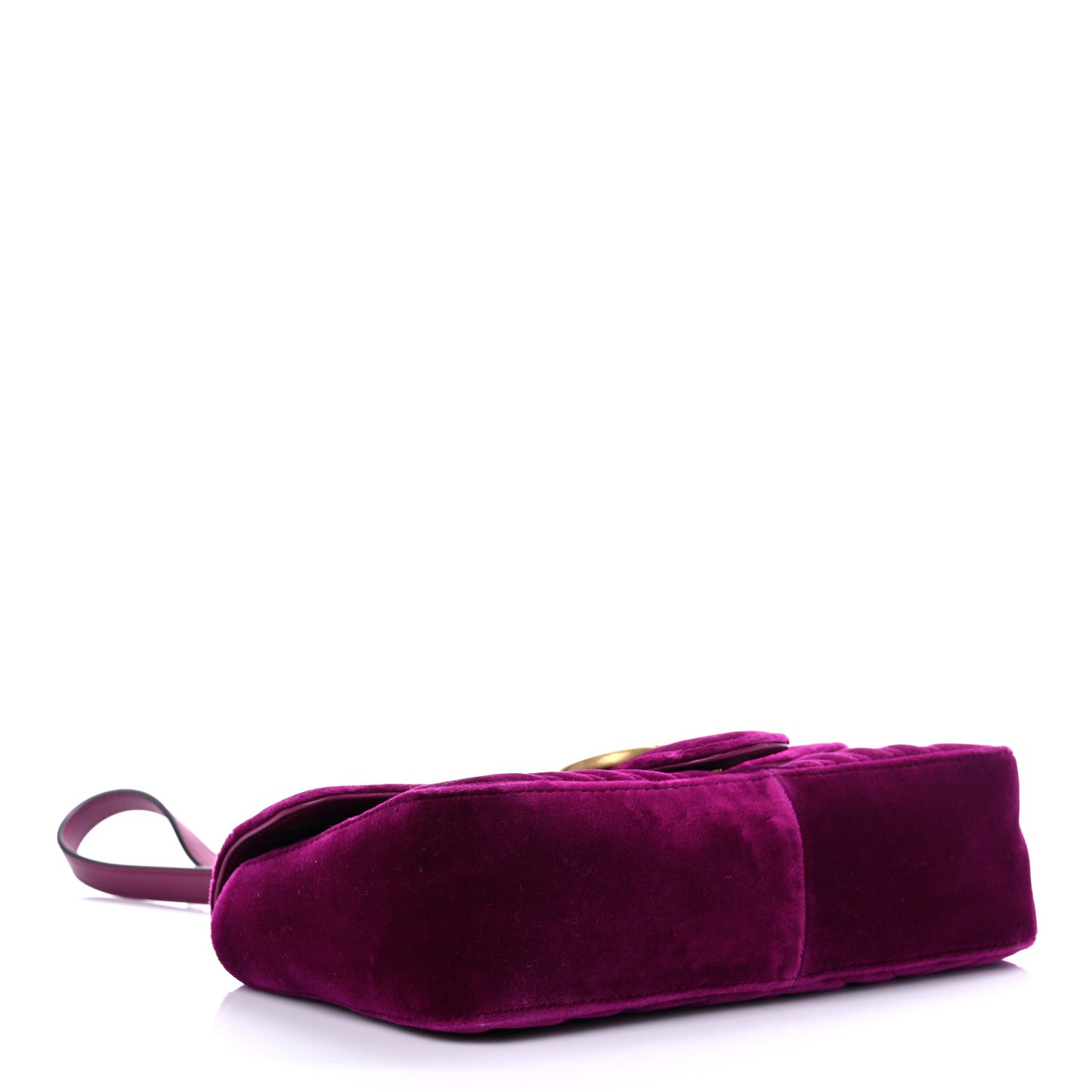 Velvet Matelasse Small GG Marmont Shoulder Bag Fuchsia Violet Cyclamen