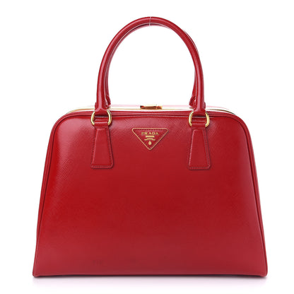 Prada Saffiano Vernice Pyramid Bag Rosso 1 of 9