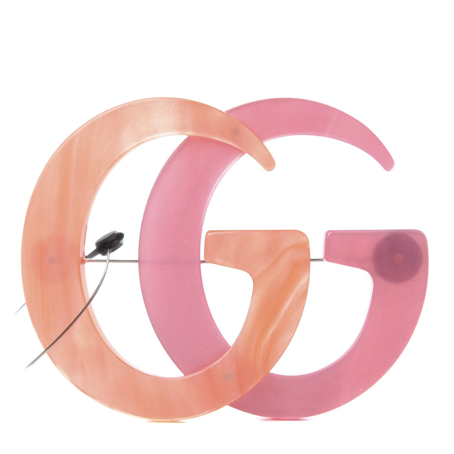 Resin Double G Brooch Rose Salmon