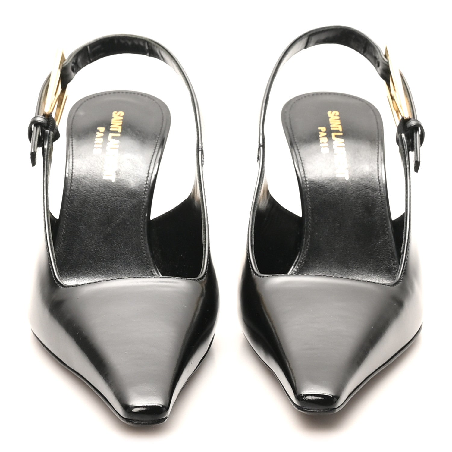 Saint Laurent Vitello Marilyn Lee 75 Slingback Pumps 37 Black 3 of 10