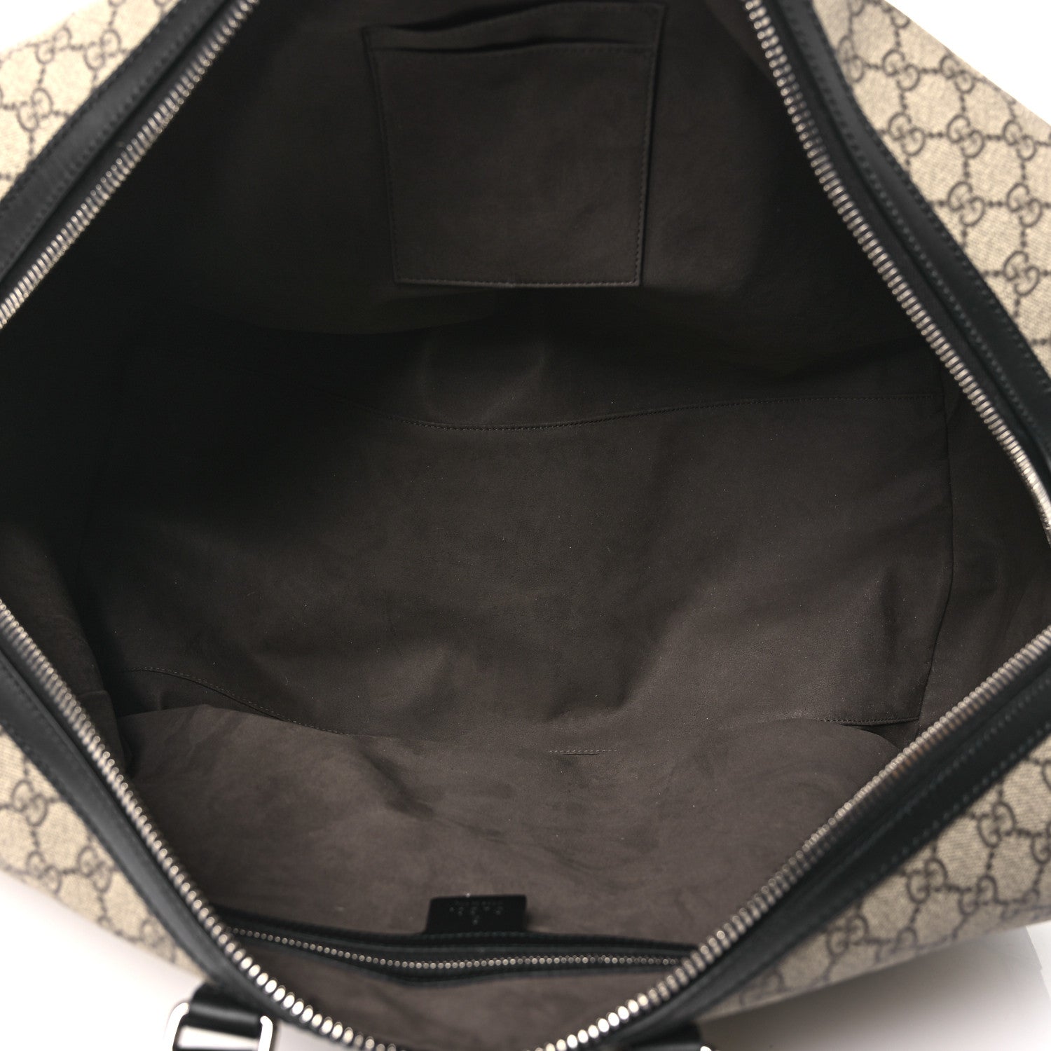 Gucci GG Supreme Monogram Selleria Calfskin Large Duffle Beige Ebony Black 5 of 10