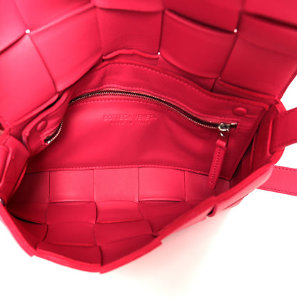 Bottega Veneta Lambskin Maxi Intreccio Small Cassette Crossbody Bag Cranberry 5 of 11