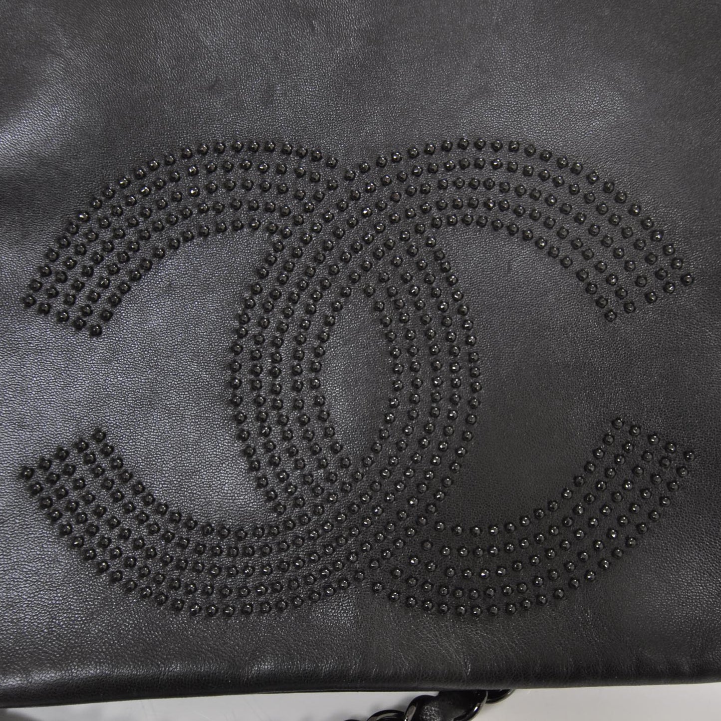 Lambskin Studded Flap Black