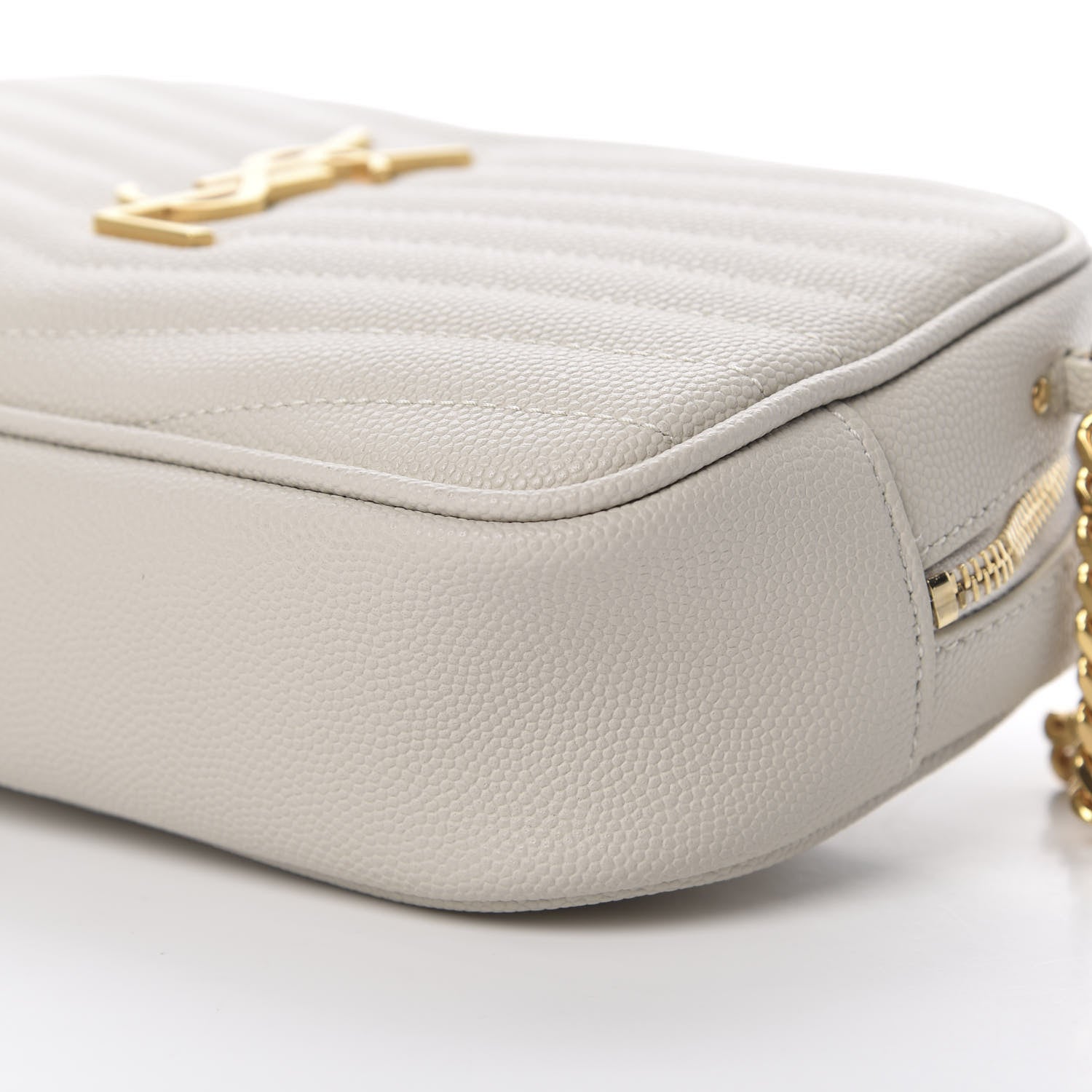 Saint Laurent Grain De Poudre Matelasse Monogram Mini Lou Camera Bag Crema Soft 10 of 11