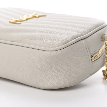 Saint Laurent Grain De Poudre Matelasse Monogram Mini Lou Camera Bag Crema Soft 10 of 11