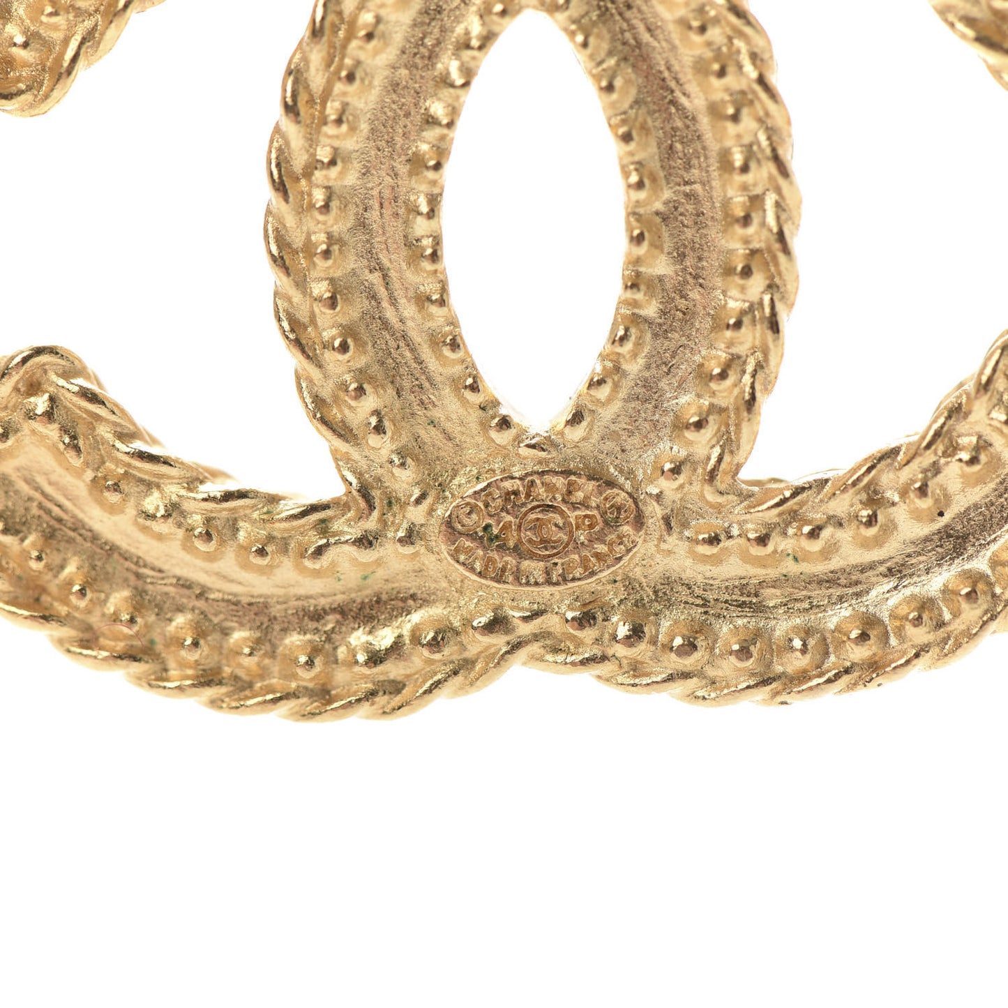 CC Drop Earrings Matte Gold