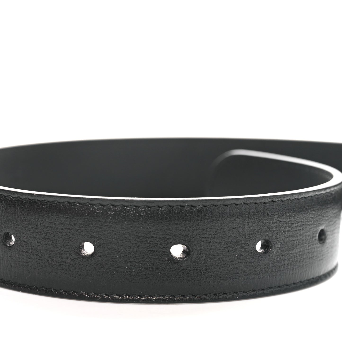 Azalea Calfskin Enamel Monochrome Double G 30mm Belt 100 40 Black