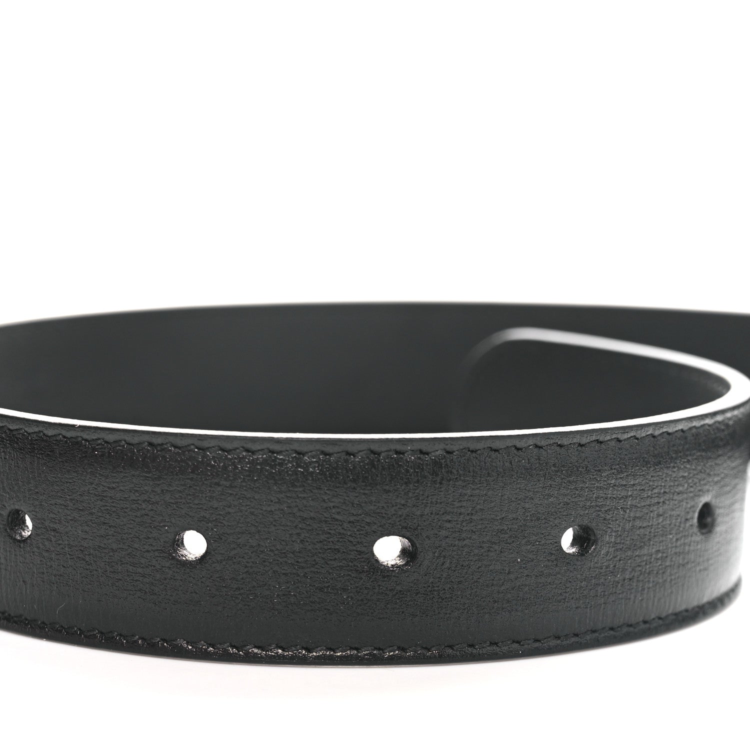 Gucci Azalea Calfskin Enamel Monochrome Double G 30mm Belt 100 40 Black 5 of 5