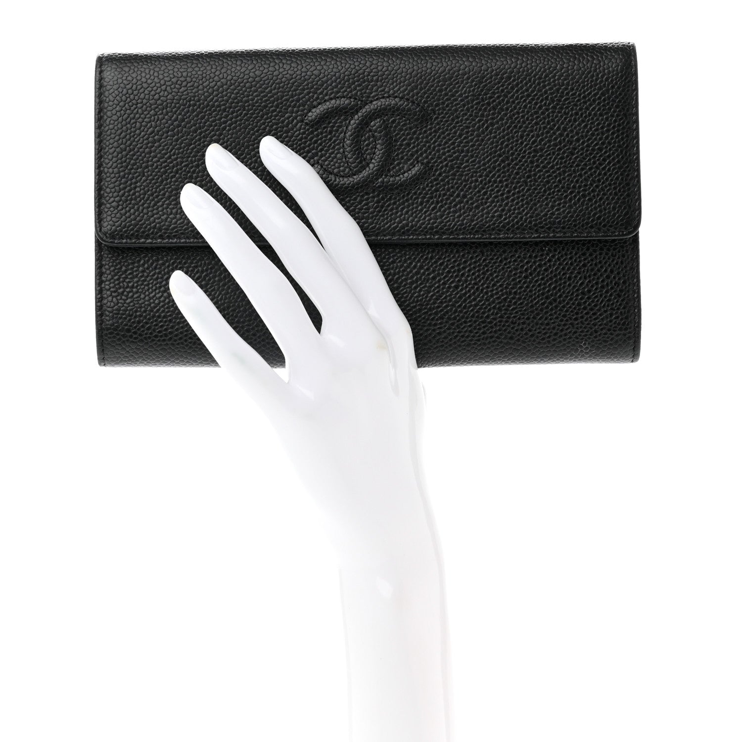 Chanel Caviar Timeless CC Large Gusset Flap Wallet Black 2 of 11