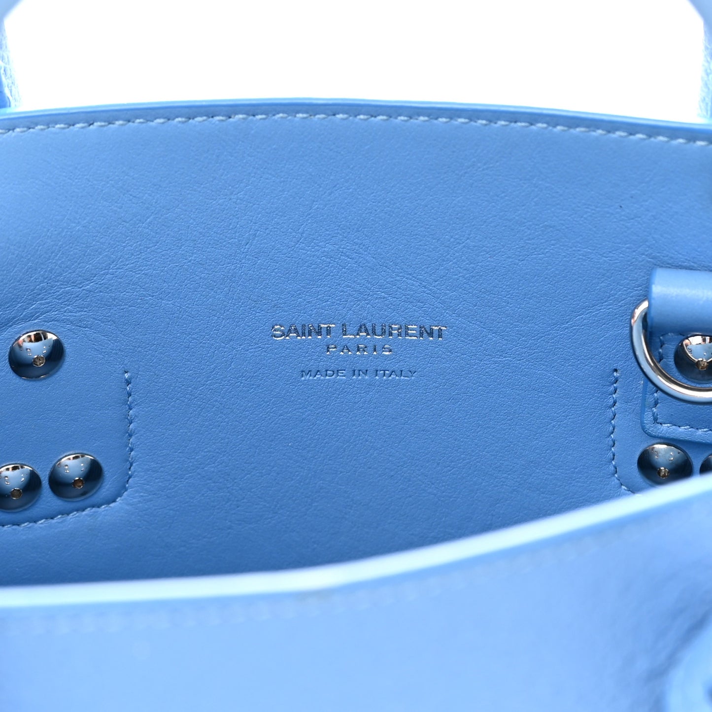 Grained Calfskin Baby Sac De Jour Blue Clair