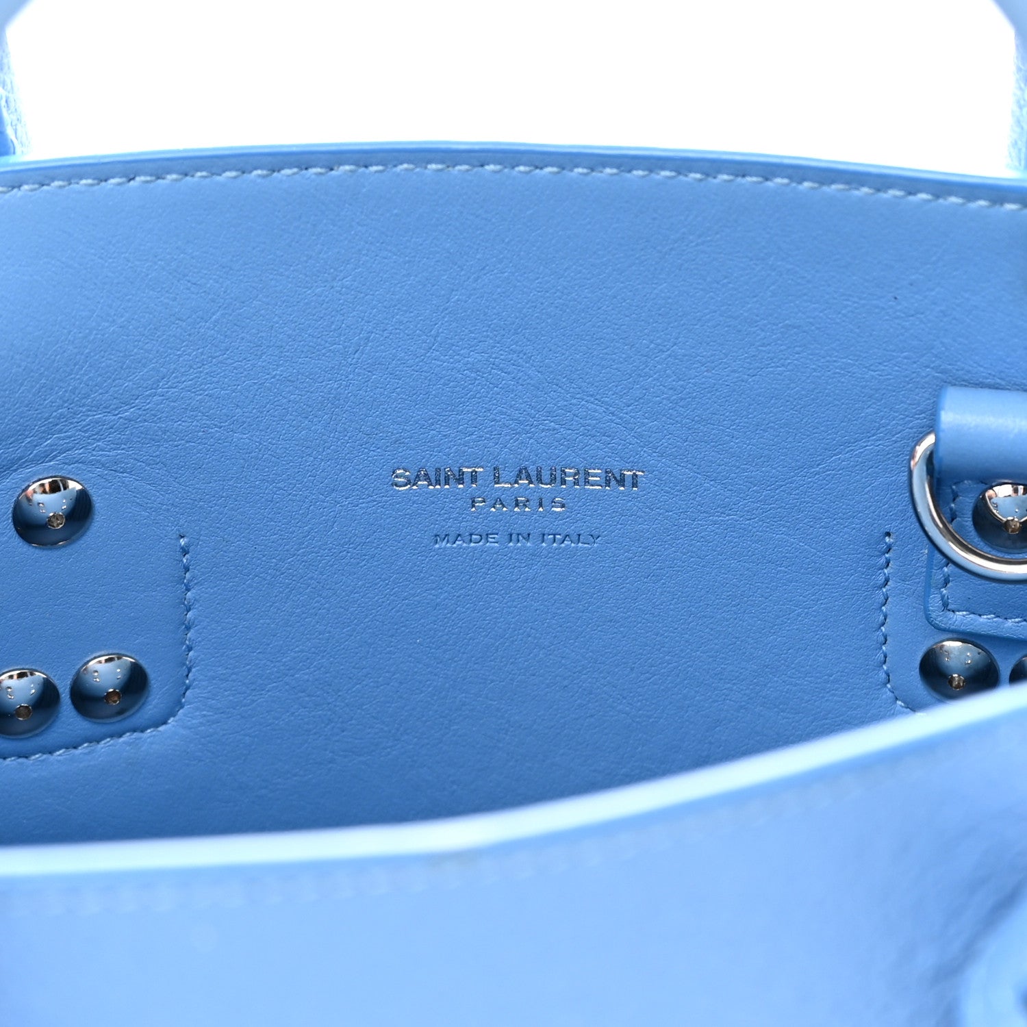 Saint Laurent Grained Calfskin Baby Sac De Jour Blue Clair 6 of 19