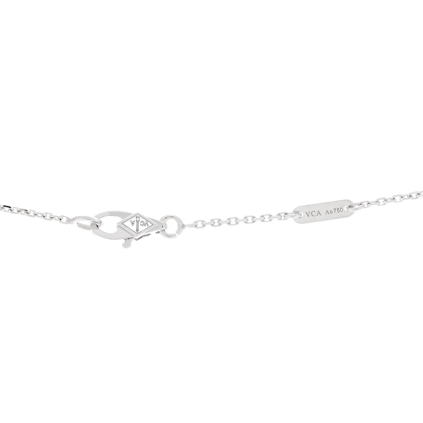 18K White Gold Diamond Sweet Alhambra Pendant Necklace