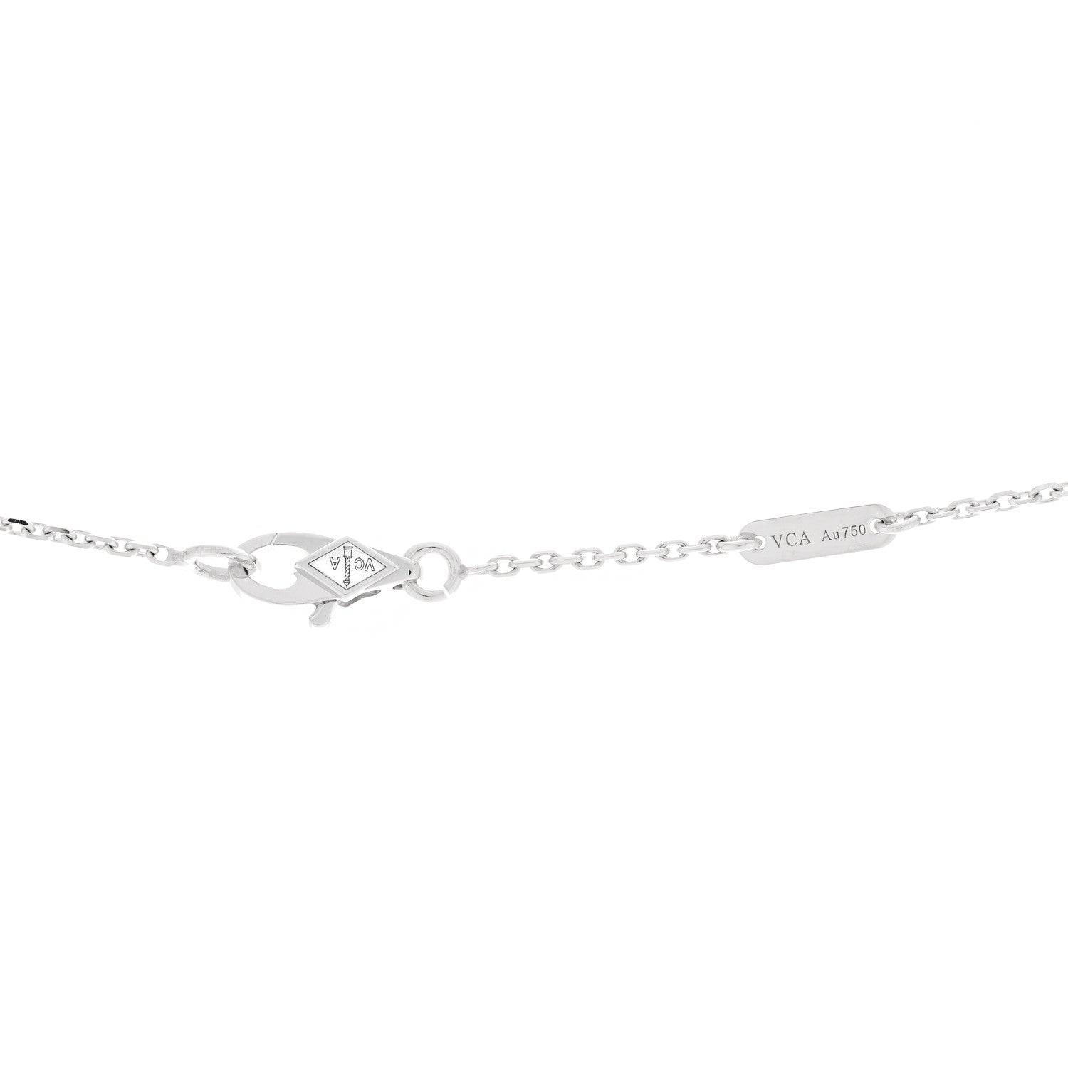 Van Cleef & Arpels 18K White Gold Diamond Sweet Alhambra Pendant Necklace 4 of 5