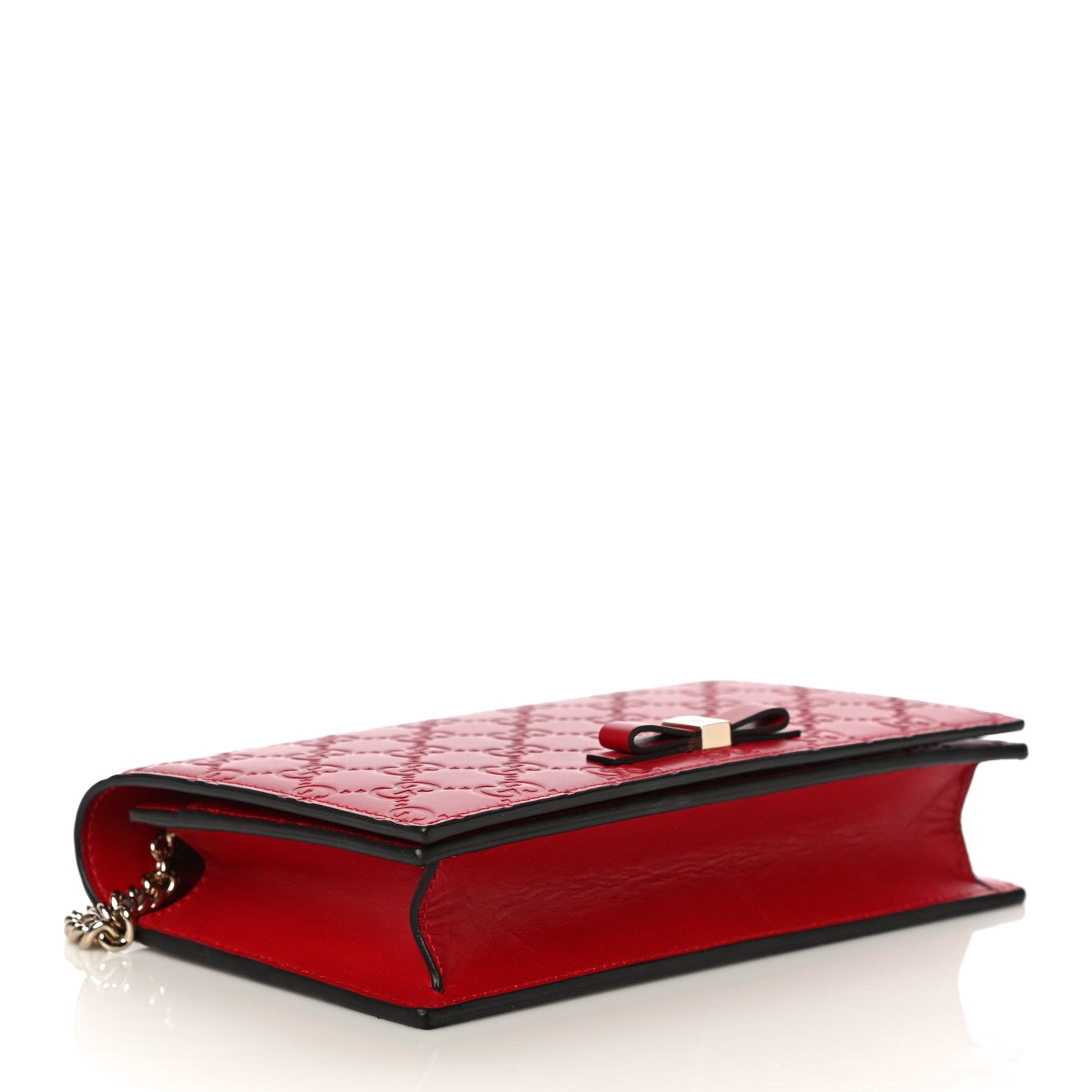 Gucci Guccissima Signature Bowy Chain Wallet Hibiscus Red 4 of 9