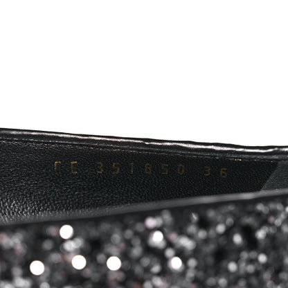 Saint Laurent Charlotte Glitter Point-toe Kitten-Heel Pumps 36 Black 8 of 9