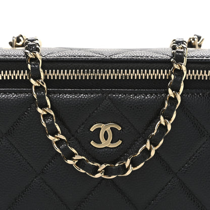 Chanel Caviar Quilted Small Vanity Case With Chain Black 8 of 10