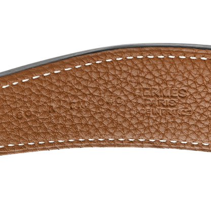 Hermes Box Togo 32mm Au Carre H Belt 80 32 Black Gold 3 of 6