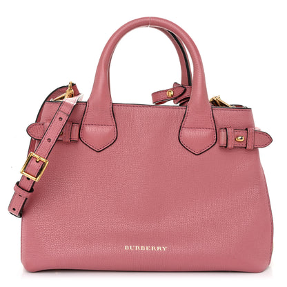 Burberry Grainy Calfskin House Check Small Banner Tote Mauve Pink 1 of 13