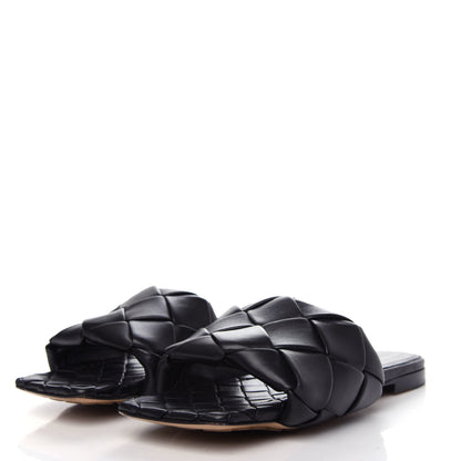 Bottega Veneta Nappa Maxi Intrecciato Lido Flat Sandals 36.5 Black 3 of 9
